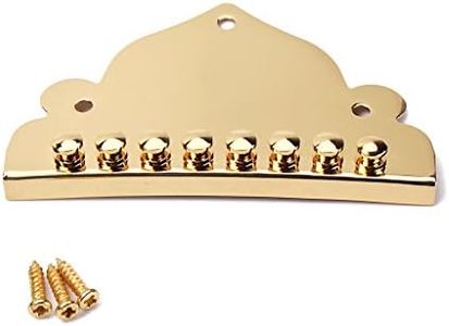 Alnicov 8 String Mandolin Tailpiece，With 3Pcs Screws，Zinc Alloy ，for Mandolin Parts Gold