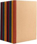 PAPERAGE 12-Pack Composition Notebook Journals, 120 Pages, Kraft Cover with Jewel Tone Spines, College Ruled Lined Paper, Small Size (8 in x 5.75 in) – For Home, Office or School Supplies