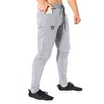 ZENWILL Mens Sweatpants with Zip Pockets Tapered Gym Workout Jogger Pants Athletic Pants Sports Ative Jogging Pants (XX-Large, Light Gray)