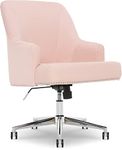 Serta Style Leighton Home Office Chair, Party Blush Pink Twill Fabric