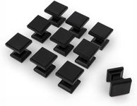 Wood Grip Modern Square Knobs Matte Black