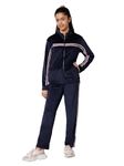 Alan Jones Clothing Girls Velvet Tracksuit Co-ords Set (9 Years-10 Years_Navy)