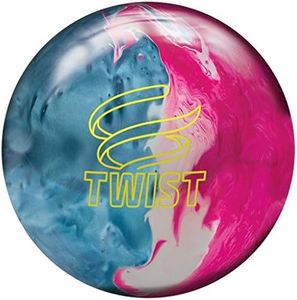 Brunswick Bowling Twist Reactive Ball, Sky Blue/Pink/Snow, Size 10