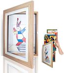 CoopeHuma Kids Artwork A4 Picture Frames Changeable in Black- Displays，Front-Opening,Great for Children Drawing, Crafts, Hanging Art, Portfolio Storage,Schoolwork，Holds 50-150 Artwork Pictures (A4-log color)