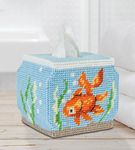 Mary Maxim Fish Bowl Tissue Box Cover Plastic Canvas Kit