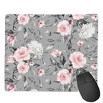 Pink Roses Mouse Pad,Spring Blooming Flowers and Leaves Square Waterproof Mouse Mat,Non-Slip Rubber Base Durable Stitched Edges Computer Mousepad for Gaming Home Office Wireless Mouse 9.5"x7.8"