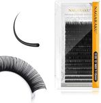 NAGARAKU Eyelash Extensions Individual Lashes 0.05mm D curl 7-15mm Mix Tray Classic Matte Black Soft Natural Faux Mink 16 rows