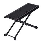 Boombox Metal Guitar Pedal Anti-Slip Guitar Foot Rest Stool 4 Adjustable Height Levels Black