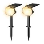 Lepro Solar Spotlights Outdoor 2-Pack, 43 LEDs Outdoor Solar Lights 3000K Warm White, IP65 Waterproof, Dusk-to-Dawn, Auto On/Off Solar Garden Lights, for Outside Yard Porch Pathway Driveway