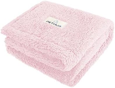 PETHUR Waterproof Dog Blankets for Small Dogs, Small Cat Blankets for Indoor Cats, Soft Sherpa Puppy Blanket Washable, Pet Throw Blanket for Couch, 20"x30", Light Pink