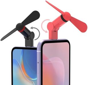 Genuie Fan for iPhone(2 packs), Mini Fan with 180 Rotating, Strong Wind, Lightweight Compatible for iPhone, iPad, iPod and Any Lighting Devices. Upgraded Version (Black and Rose Red)