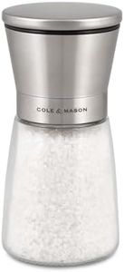 Cole & Mason Sunderland 5.5" Salt Mill Set for Sea Salt - Aesthetic Salt Mills - Kitchen & Home Essentials - Refillable Salt Mill Grinder - Acrylic Spice Mills