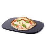 ROCKSHEAT Pizza Stone, Unique Shape 15.8" x 12" x 0.6" Pizza Stones for Oven Grill BBQ, Heavy Duty Ceramic Coating Baking Stone for Pizza & Bread, Innovative Irregular Design Grilling Stone (Black)