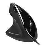 Perixx PERIMICE-513L Left-Handed Wired Vertical Mouse with 6 Buttons and 2 Adjustable Level DPI, Black, 11516