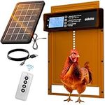 Okkobi Automatic Chicken Coop Door Solar Powered - LCD Display - Chicken Coop Door with Remote Control, Light Sensor & Timer - Security & Peace of Mind: Anti-Pinch function - 5-Year Protection