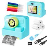 Kids Camera Instant Print - 2.4’‘ Instant Camera for Kids with 32G Card & Print Photo Paper, 1080P HD Selfie Video Camera Toddler Toy, Christmas Birthday Gifts for Boys Girls Age 3-12 (Blue)