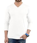 Decrum Long Sleeve White Shirt - Long Sleeve Undershirt Men | [40001172] White LGS Vneck Plain, S