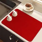 Kuber Industries Dish Dry Mat | Microfiber Drying Mat | Kitchen Drying Mat | Reversible Mat | Kitchen Absorbent Mat | Dish Dry Mat for Kitchen | 50x70 | Red