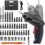 Electric Drill Screwdriver, 48 in 1 Portable Cordless Screwdriver Set Rotated 90 Degrees Electric Screwdrivers Cordless Handle with Led Worklight and Charger for Home Office DIY Tools
