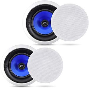 Pyle 8” Ceiling Wall Mount Speakers, Pair of 2 Way Flush Mount Midbass Woofer Speaker System, Silk Dome Tweeter, 35Hz-20kHz Frequency Response & 300 Watts Peak Home Theater Sound System