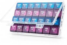 Mossime Large Monthly Pill Box Organiser 4 Week, Pill Boxes 7 Day 1 Times a Day Compartments Tablet Organiser Box 28 Day with Dust-Proof Case Vitamin Meds Supplement Container for Family