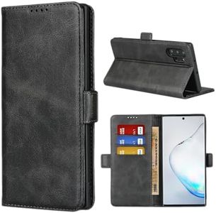 Cavor for Samsung Galaxy Note 10 Plus Case, Galaxy Note10 Plus Case Cowhide Pattern PU Leather Cases Flip Magnetic Kickstand Book Wallet Cover Phone Case with Card Slots(6.8") -Black