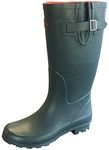 StormWells Ladies Wide Calf Wellies Wellington Boots Plus Extra Comfort Memory Foam Insoles (UK 5 EU 38, Green with Red Trim)