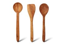 Vesta Homes Neem Wood Spoon, Compact Flip, Spatula/Ladle for Cooking Dosa,Roti,Chapati, Soup and Vegetables | Premium Wooden Kitchen Tools | No Polish | Naturally Antibacterial | Non-Stick | Handcarved | Set of 3