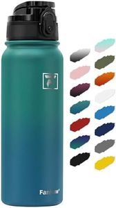 Fanhaw 20 Oz Insulated Stainless Steel Water Bottle with 1 Lid (Chug Lid) - For Kids, Women, Men | Leak & Sweat Proof with Anti-Dust Lid (Green Blue)