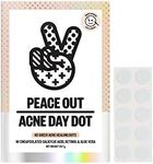 Peace Out Skincare Acne Day Dot Jumbo, 6-hour Fast Acting Sheer Hydrocolloid Pimple Patches with Salicylic Acid, Ultra-Thin, Virtually Invisible, Quickly Clear Breakouts, Blemishes and Zits, 40 dots