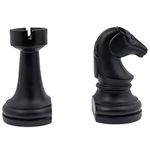 Chess Bookends Resin Decorative Bookends, Black Heavy Book Ends Supports for books, Book Ends for Office Home (1 Pair, 6.5x4 inches)