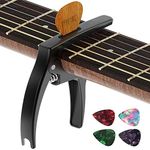 TANMUS Guitar Capo, 3in1 Zinc Metal Capo for Acoustic and Electric Guitars (with Pick Holder and 4Picks),Ukulele,Mandolin,Banjo,Classical Guitar Accessories