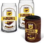 AFL Can Glass Set - Hawthorn Hawks 