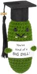 GIFTIARA 2024 Graduation Emotional Support Pickle & Hat - Unique 4.73' X 1.97', Handmade Crochet Pickled & Animal Plush Dolls - Cute & Funny Gifts for Women & Men's Decorations