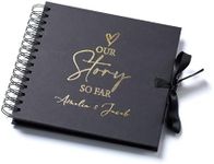 Personalised Our Story So Far Love Themed Black Scrapbook Guest Book Photo album