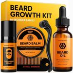 WONDER FAMILY 5-in-1 Beard Kit for Men Grooming and Care - Anniversary & Birthday Gifts for Men - Beard Care Kit
