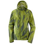 Salomon Polyester Women's Agile Wind Print Hoodie (Small, Green)