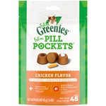 FELINE GREENIES PILL POCKETS Cat Treats Natural Dental Care, Chicken Flavour, (45 Treats) 1.6oz. Pack