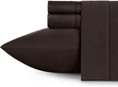California Design Den King Size Sheets Set, 400 Thread Count 100% Cotton Sateen Deep Pocket King Sheet Set, 4-Pc King Sheets, Softer Than Egyptian Cotton Sheets (Chocolate Brown)