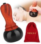 ASXZ Hot Stone Electric Gua Sha Massager, Natural Stone GuaSha Scraping Back, Neck Face Massage, Relaxing Muscles, Skin Tightening, Care Spa, Brown