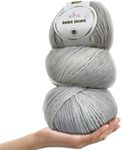 KnitPal Ombré-Encore Chunky Ombre Yarn for Crocheting, 100% Chunky Acrylic Yarn - Bulky 5 Weight Yarn for Knitting - Multi Color Yarn for Cozy Garments - 3 Balls, 507yds/420g - White Elephant