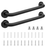 sunzone 2 Pack Shower Grab Bars, 20-Inch Grab Bars for Bathroom,Stainless Steel Grab Bar,Shower Handle for Senior, Safety Hand Rail Support, Assist Bath Handle for Handicap Elderly Injury,Black
