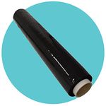 Triplast 12 Rolls x 500mm Heavy Duty Black Pallet Stretch Wrap | Extra Long Roll, Standard Core, 25mu Thick | Shrink Wrap, Cling Film, Plastic Wrap | Packaging for Removals, Industrial & Warehouse Use