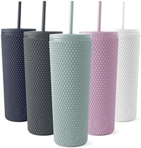 Simple Modern Plastic Studded Matte Tumbler with Straw and Lid | Reusable Iced Coffee Cup Smoothie Cup | Gifts for Women & Men | Classic Collection | 24oz | Sea Glass Sage