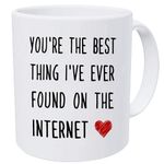 Funny Valentine Day Gift You Best Thing On Internet for Her Wife Girlfriend Coffee Mugs, Christmas Anniversary Birthday Valentine Day Gift for Wife Husband Boyfriend Him Lover Couples Mugs