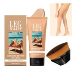 Waterproof Leg Makeup Cream, No Transfer Tattoo Cover Up&Scar Concealer, Long Lasting Body Foundation for Flawless Skin, Leg Varicose Vein Cover Up, Suitable All Skin Tones(Light brown With Brush)