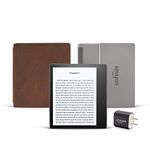 Kindle Oasis Essentials Bundle including Kindle Oasis (Graphite), Amazon Premium Leather Cover, and Power Adapter