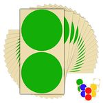 30 x Green Sticky Dots - 100mm 4 Inch - Round Colour Coding Dot Stickers - 15 Sheet