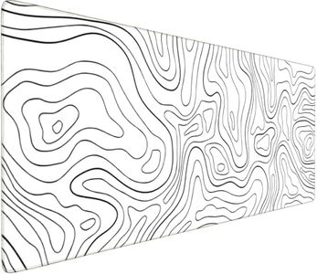 Large Extended Mouse Pad with Stitched Edges 35.4"x15.7" - Waterproof Desk Mat, Non-Slip Rubber Base for All-Desk Coverage, Perfect for Gaming Office Home, White Black