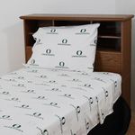 College Covers Oregon Ducks Printed Sheet Set, King, White